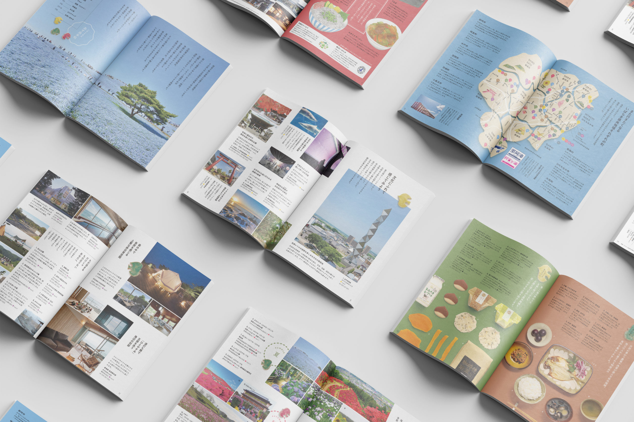 茨城県央地域観光パンフレット「いばらき県央あす旅手帳」ブックデザイン