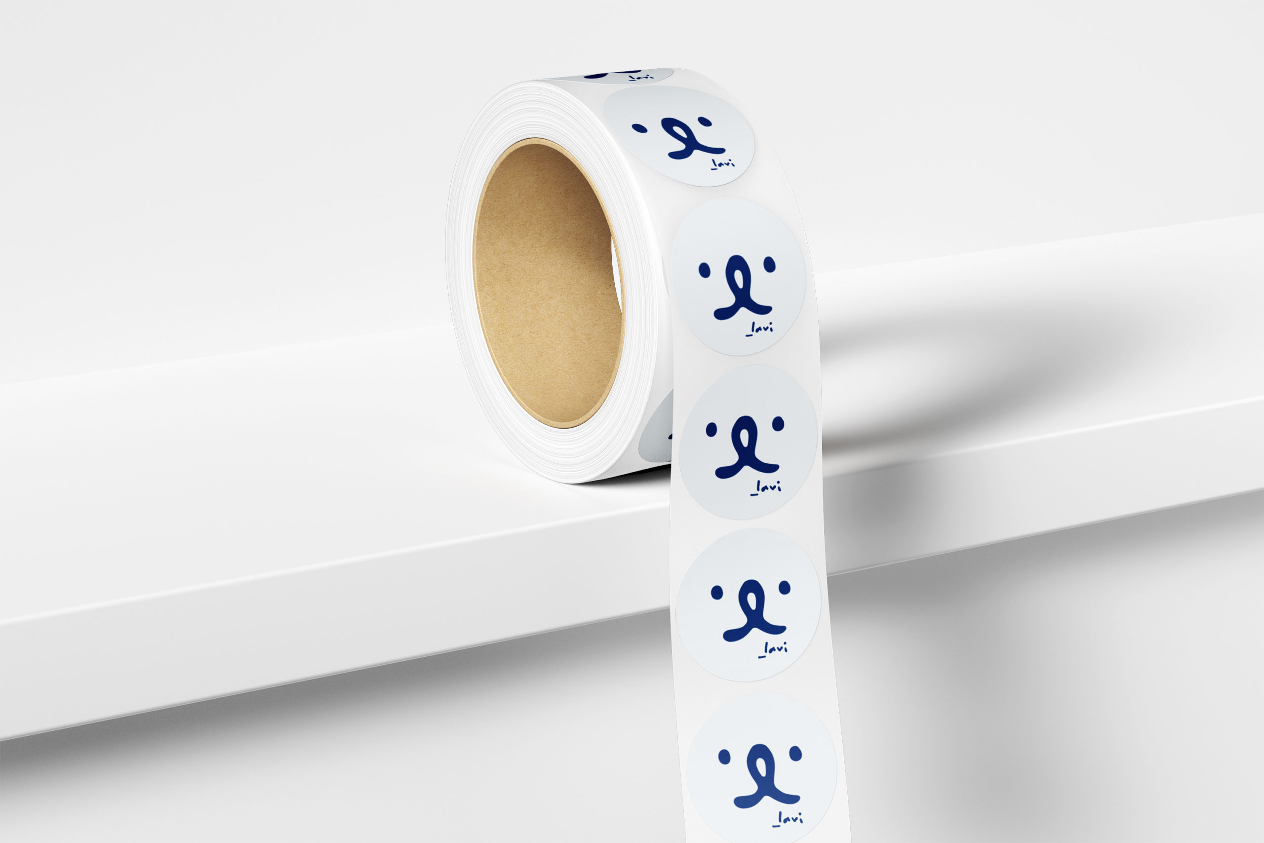 フラワーショップ「_lavi」のためのロゴマーク、ラッピングシール